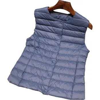 Dámská vesta na knoflíky modrá L