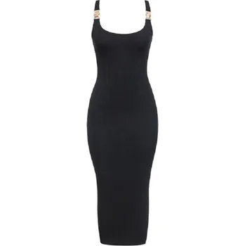 Dámské šaty Úpletové šaty na ramínka černá M