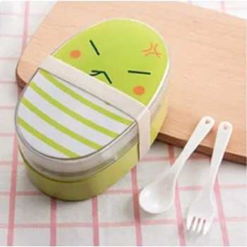 Termobox Dětský bento box na jídlo s příborem zelená