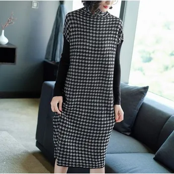 Dámské šaty Podzimní midi šaty s rolákem M