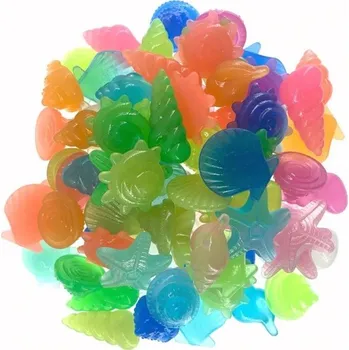 Zahradní dekorace Svítící dekorativní kamínky ve tvaru mušlí 50 ks