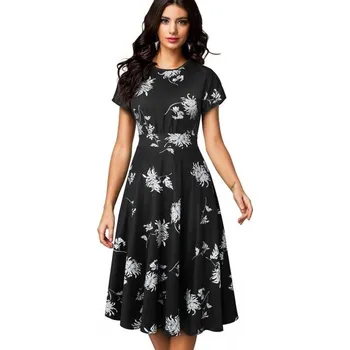 Dámské šaty Květované šaty Darya černá XXL