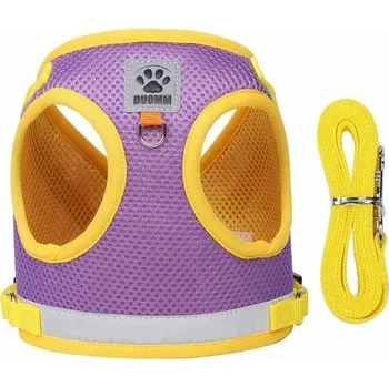 Obojek pro psa Bezpečnostní postroj pro psy s vodítkem Hrudní reflexní postroj pro psy Prodyšná vesta pro malé psy a štěňata 7,5 - 10 kg fialová