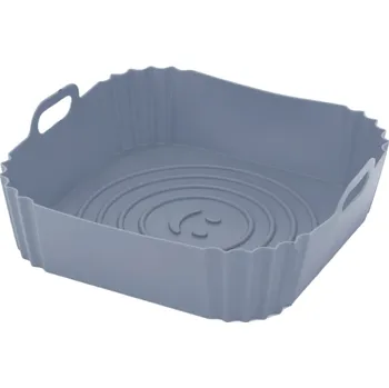 Forma na pečení Silikonová čtvercová forma do horkovzdušné fritézy 20 cm šedá