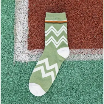 Pánské ponožky s cik cak vzorem zelená