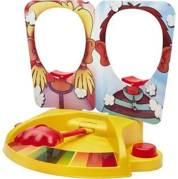 Hra Šlehačka do obličeje pro dva hráče Zábavná rodinná soutěž Reakční hra s katapultem Smích na párty pro děti i dospělé