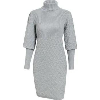 Dámské šaty Pletené dámské šaty šedá S
