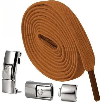 Tkaničky do bot Tkaničky bez zavazování se zámkem 100 cm Elastické sportovní tkaničky s kovovou přezkou Běžecká obuv Fitness Boty Dětská obuv hnědá