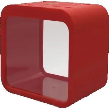 Akvaristika Akvárium s LED osvětlením 13 x 8 x 13 cm Malé akvárium pro rybičky Dekorativní akvárium s barevným LED osvětlením Mini akvárium do bytu červená