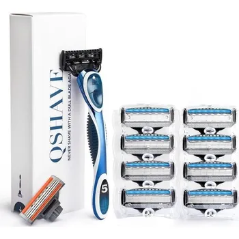 Manuální holicí strojek pro muže s 10 náhradními hlavicemi Pánský holicí strojek s čepelemi z nerezové oceli Holicí strojek s lubrikačním proužkem