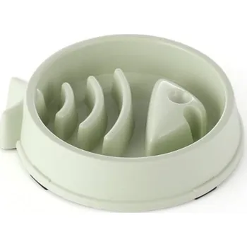 Miska pro psa Miska proti hltání se vzorem ryby zelená