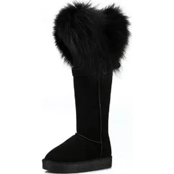 Dámské kozačky Luxusní dámské kozačky s kožíškem J3208 černá 37