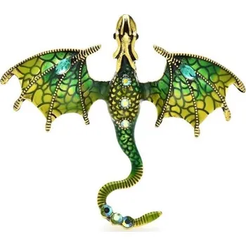 Brož Brož ozdobený drak zelená
