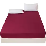 Jednobarevné prostěradlo 140 x 200 cm vínová