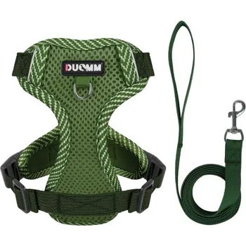 Obojek pro psa Nastavovací bezpečnostní postroj pro psy s vodítkem Síťovaný postroj pro malé psy Reflexní kšíry s vodítkem Prodyšná vesta pro psy 4 - 5 kg zelená