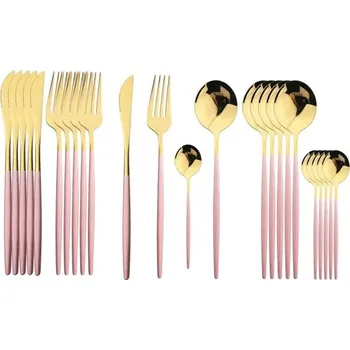 Příbor Sada příborů 24 ks P3548 růžová