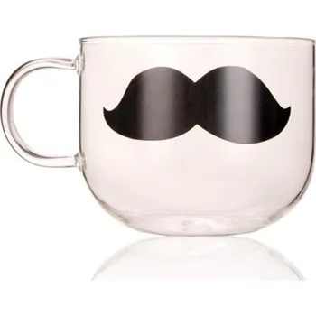 Skleněný hrnek knír