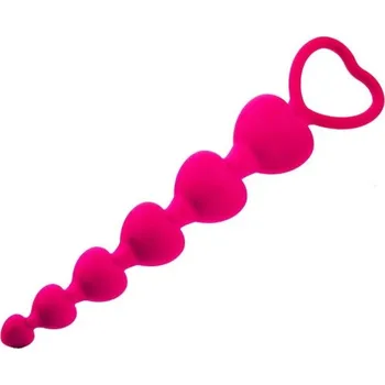 Vibrátor Silikonová anální hračka ve tvaru srdíček pro smyslnou stimulaci s hladkým povrchem a flexibilním designem pro maximální pohodlí růžová
