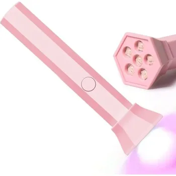 UV lampa na nehty LED UV svítilna na nehty Dobíjecí USB lampa na vytvrzení gel laku 250mAh Časovač 45/60s Kompaktní přenosná sušička na manikúru 12,5 × 3 cm růžová