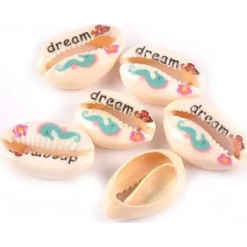 Přírodní mušle s nápisem 10 ks 4