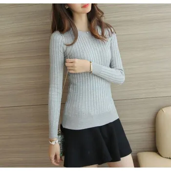 Dámský svetr Rolák s dlouhými rukávy J2719 šedá