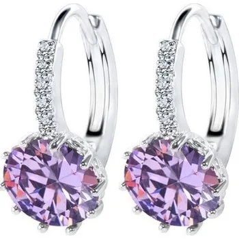 Náušnice Luxusní náušnice s kamenem J3210 fialová