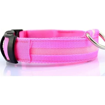 Obojek pro psa Svítící LED obojek pro psy růžová XL
