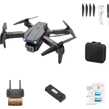 Dron Profesionální skládací 4K dron s duální kamerou WiFi FPV 50x zoom LED světlo Ovládání aplikací Dálkový ovladač Pouzdro 28 x 22 x 5,3 cm černá