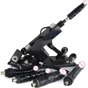 Vibrátor Automatizovaný sex simulátor s nastavitelným úhlem, regulací rychlosti a sadou 4 vyměnitelných dild diskrétní balení