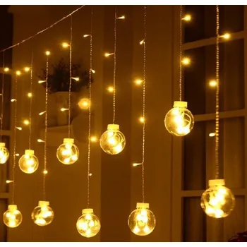 Vánoční dekorace Svítící závěs s koulemi