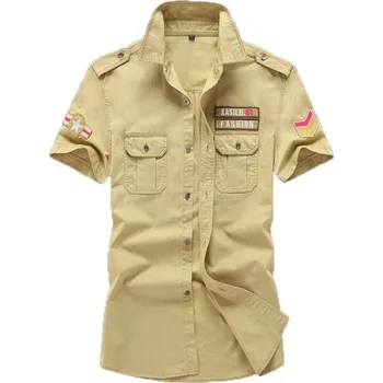 Pánská košile Pánská košile s krátkým rukávem F807 béžova S