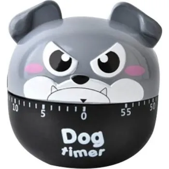 Kuchyňská minutka Mechanická minutka ve tvaru psa šedá