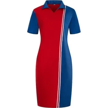 Dámské šaty Plus size šaty s límečkem červená XL