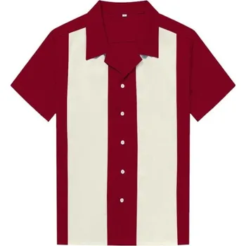 Pánská košile Pánská pruhovaná košile F776 červená L