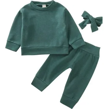 Dívčí tepláková souprava L1485 tmavě zelená 18-24 měsíců