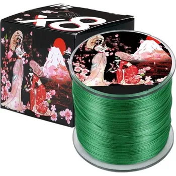 Japonský pletený rybářský vlasec 300 m 0,28 mm 24,5 kg Odolná splétaná rybářská šňůra na mořský i sladkovodní rybolov Vysoce pevná a pružná pletená šňůra s hladkým povrchem zelená