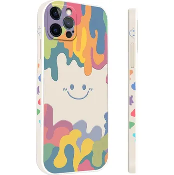 Pouzdro na mobilní telefon Silikonový kryt se smajlíkem na Samsung Galaxy A54, bílá