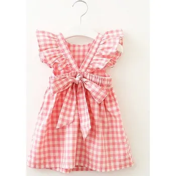 Dívčí šaty Dívčí kostkované šaty N71 růžová 6