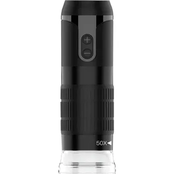 Mikroskop Černý bezdrátový digitální mikroskop 1000X zvětšení HD 1080p 8 LED USB Wi-Fi IOS Android Fotografování Videozáznam Kapesní