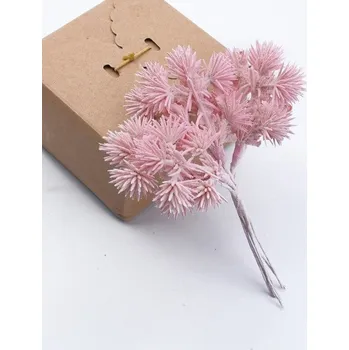 umělá květina Umělá větvička jehličnanu 6 ks světle růžová