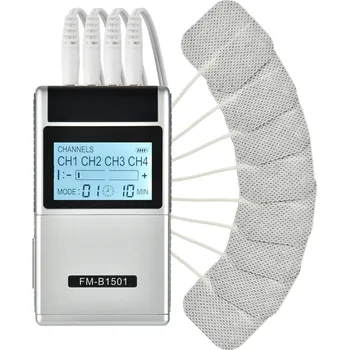 Masážní přístroj Svalový elektrostimulátor EMS 15 režimů s gelovými polštářky Fyzioterapie 0,25 W