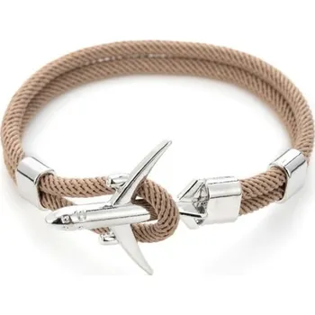 Náramek Provázkový náramek letadlo světle hnědá 2
