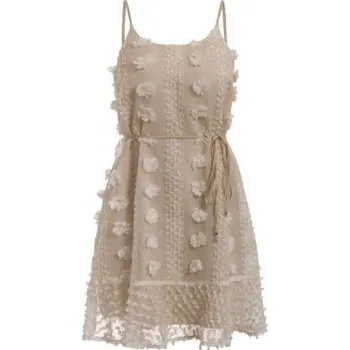 Dámské šaty Letní mini šaty na ramínka khaki S