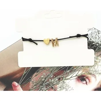 Náramek Provázkový náramek s písmenem černá E