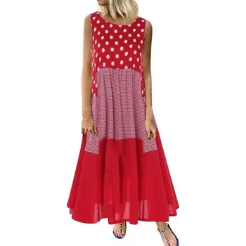 Dámské šaty Letní šaty plus size červená 3XL