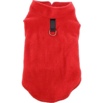 Obojek pro psa Psí fleecový obleček Teplá pohodlná vesta pro psy Zimní fleecový kabátek pro psy Obleček pro psy do chladého počasí červená S
