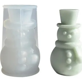 Vánoční dekorace Vánoční silikonová forma na svíčky - sněhulák 7,1 x 4,4 cm