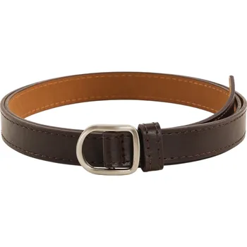 Opasek Perforovaný dámský pásek z PU kůže 105 x 1,8 cm Elegantní opasek s jemným vzorem Nastavitelný úzký pásek pro šaty Sukně Kalhoty tmavě hnědá