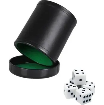 Válcová hrabička na házení kostek s víčkem Sada 6 kostek v tubusu Cestovní kelímek na kostky pro hry Yahtzee Poker Rodinná zábava zelená