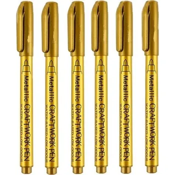 Sada popisovačů 6 ks zlatá